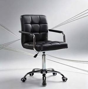 Chaise d'ordinateur pour la maison, chaise de bureau compacte, chaise pivotante réglable avec dossier, chaise pour personnel, tabouret court réglable - Product Image 1