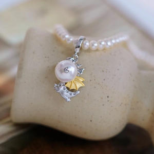 Colgante de Plata S925 con Cadena de Dragón Volador Pequeño, para Cuentas de 7-9mm, Accesorio 31100, Colgantes de Perlas, Dijes - Product Image 5