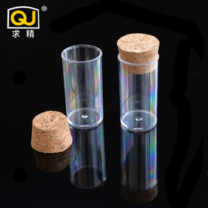 QJ Test <b>Tubes</b> 24*45mm And 25*95mm With Cork Stoppers <b>Plastic</b> Transparent Sample Packaging <b>Tubes</b> - Product Image 1