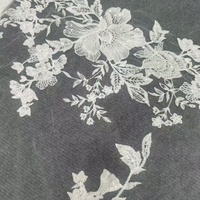 Tissu en dentelle élégant avec perles et paillettes, broderie florale en tulle pour robe de mariée pour femmes
