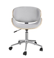 Chaise de bureau moderne de haute qualité et durable pour salle de réunion, pivotante à 360 degrés, siège réglable en hauteur, en contreplaqué d'érable/noyer et PU
