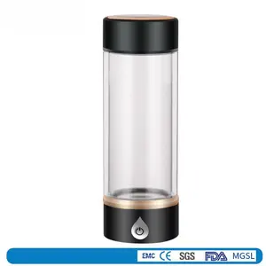 Hydrogen Rich Water Bottle 420ML 550ML Dismountable Oxygen Production Water Cup SPE And PEM Technology Round Glass