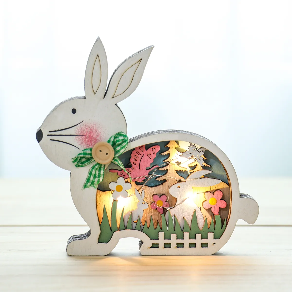 Wooden Easter Bunny Ornaments For Home Easter Party Supplies Egg Rabbit Easter Gifts Decoration