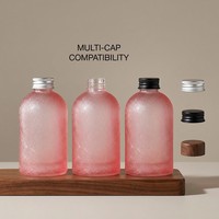 Flacon diffuseur de parfum de luxe en verre 200 ml, cylindrique, à base épaisse, avec col vissé - Contenant de parfum pour la maison, style boutique, givré et sérigraphié