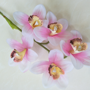Meilleure Vente <span class=keywords><strong>Rosan</strong></span> Q412 Branche de fleurs de Cymbidium artificielles en PU, toucher soyeux, style moderne, légères, imperméables, personnalisables - Product Image 6