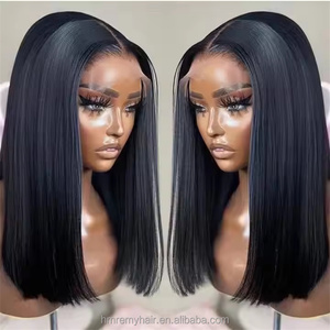 1B chiusura in pizzo dritto in osso setoso marrone vergine cruda con doppio disegno originale di <span class=keywords><strong>capelli</strong></span> umani senza colla taglia 5x5 2x6 - Product Image 2