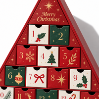 Boîte de calendrier de l'avent de Noël personnalisée, 24 tiroirs, carton rigide, emballage cadeau cosmétique, vente en gros