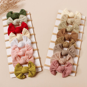 Taupe Newborn <strong>Baby</strong> <strong>Headband</strong> Bows Nylon Cotton <strong>Baby</strong> Girl <strong>Headbands</strong> Elastic Soft Hair Bands for Children Hair Accessories Kids - Product Image 2