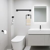 Ensemble d'accessoires de salle de bain 5 pièces, porte-serviettes mural en acier inoxydable de 24 pouces