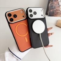 Étui de téléphone portable de luxe en TPU+PC orange antichoc avec anneau magnétique pour iPhone 18 PRO Max