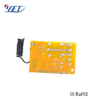 YET401PC-X Récepteur RF intelligent 1 canal 433 MHz 12V/24V, relais, interrupteur sans fil, télécommande pour porte de garage, portail électrique