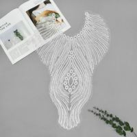 Applique de col en organza brodée de perles dorées et de sequins pour robes de soirée, costumes et vêtements