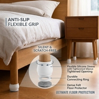 Protections de pieds de meubles en silicone blanc, protections de sol en feutre non tissé, anti-rayures, antidérapantes pour canapé, chaise, table