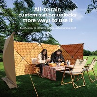 Paravent de camping pliable double couche imprimé, coupe-vent et imperméable, toutes saisons, pour barbecue en extérieur au Moyen-Orient