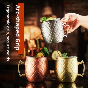 Trend Prodoucs 2026 Mule Cup Bar Ecológico 304 Acero inoxidable Moscow Hammer Point Julie Pu Copper Chicken Tail Wine Cup - Product Image 2