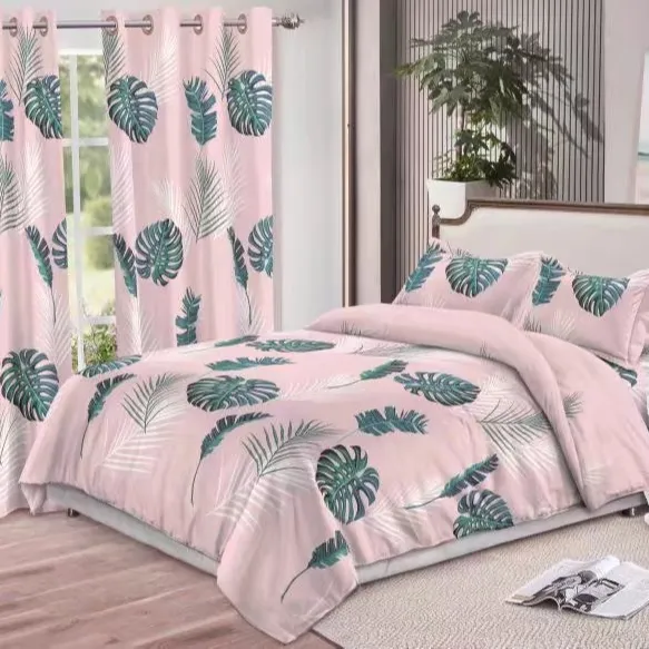 Tessuto di cotone all'ingrosso per lenzuola e tende set tende per il soggiorno tende verdi per il soggiorno