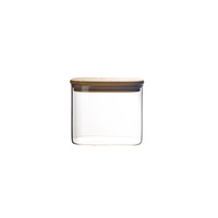 Bocal hermétique carré en verre transparent moderne et minimaliste pour la cuisine, idéal pour le stockage des céréales, du thé, des aliments et des bonbons