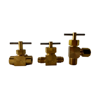 Válvula de Aguja Angular de Latón Serie NV104C-4-2, Tubo de Compresión de 1/4\" x Rosca Macho de 1/8\" - Product Image 3