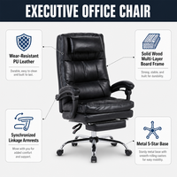 Chaise de bureau en similicuir de haute qualité, directement de l'usine, pour bureau de PDG, chaise de direction ergonomique avec repose-pieds
