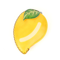 Nieuwe Echt Lederen Fruit Sleutelhanger Hangertje Rits Opbergzak Cartoon Kinderen Schattige Zomer Fruit Portemonnee Tas Accessoire