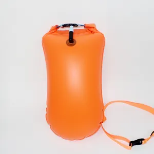 Swim Buoy Waterproof Dry Bag Swim Safety Float Keep Gear Dry For Open Water Boating Kayaking Orange Swimming Buoy