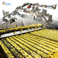 Volledig automatische productielijn voor Franse frieten, industriële chipsmachine met frituren, kruiden en verpakking