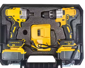 For Brushless Motor Variable Speed Cordless Impact Drill Kit 2000mAh Battery DIY Application 30mm Drilling Four Piece <b>Tool</b> Set C - Product Image 1