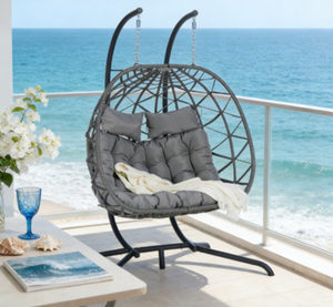 Chaise suspendue en panier de <span class=keywords><strong>hamac</strong></span> de haute qualité, portable, double place, pour jardin, <span class=keywords><strong>terrasse</strong></span>, balcon, meubles d'extérieur - Product Image 2