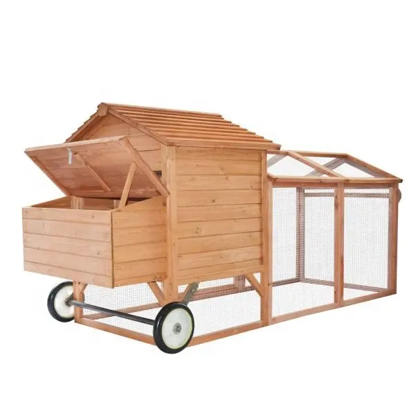 With wheels Chicken coop Henhouse Cages Hot Selling Wooden Chicken Coop Poultry Cage Backyard Hen House with wheels on sale
