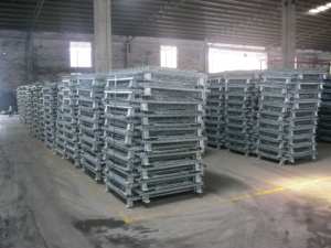 Mracking <span class=keywords><strong>Cage</strong></span> de stockage en treillis métallique galvanisé Conteneur en fil métallique pliable Cages industrielles en treillis métallique pour palettes - Product Image 5