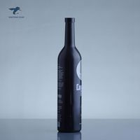 Bouteilles en verre noir peintes sur mesure pour l'emballage de la vodka, du whisky, de la tequila, du gin, du brandy, fabricant et fournisseur de bouteilles en verre
