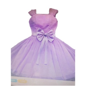 Purple Strapless Tulle A-Line Flower Girl Dress With Bowknot For Kids - Product Image 5