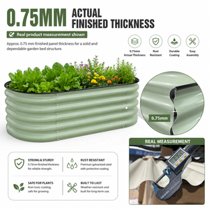 Jardinera Elevada de Acero Galvanizado <span class=keywords><strong>para</strong></span> Espacios Pequeños, <span class=keywords><strong>para</strong></span> Patio, Jardín, Verduras, Hierbas, Flores, Jardinería en Casa - Product Image 2
