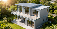 Ciment imperméable à l'eau de structure métallique de deux-trois étages préfabriqué à construction rapide moderne pour les panneaux Econel pour le salon de villa duplex