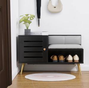 Meilleures ventes de meubles de salon <span class=keywords><strong>Chaussures</strong></span> à boutons noires avec coussins <span class=keywords><strong>Banc</strong></span> de rangement - Product Image 2