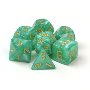 Bán buôn 7 cái Macaron Ngọc Trai Acrylic nhựa D20 đa diện DND xúc xắc cho trò chơi - Product Image 4