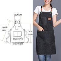 Tablier de cuisine en coton personnalisé multi-poches, couleur unie, réutilisable, pour le nettoyage, les ongles, les restaurants, les chefs, la maison et le jardin
