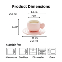 Ensemble tasse et soucoupe à café en céramique de style chinois 250 ml avec couvercle et cuillère pour la rentrée scolaire, Noël, la maison, le bureau, la décoration de table, l'usage quotidien