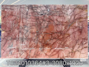Dalle de quartzite rose Cristallo 3/4 "marbre de grande dalle de pierre poli pour carrelage mural de fond - Product Image 4