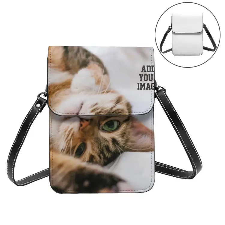 Sublimation blanks wallets female coin purse custom free printing crossbody cell phone wallets with cover
