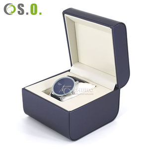 Boîte à montre en papier imitation cuir de haute qualité, boîte à montre en cuir et plastique de luxe, boîte à montre personnalisée avec logo, insert en velours - Product Image 4