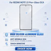 Verre OCA avec bord incurvé 3D pour Redmi Note 15 Pro Plus 5G, pré-installé, HD transparent, en vrac et en gros, directement de l'usine, 100% testé
