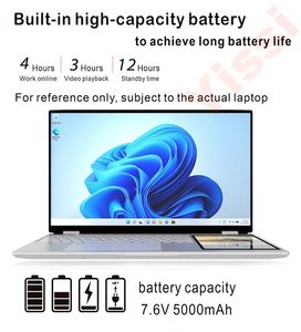 แล็ปท็อป OEM ขนาด 15.6 นิ้ว + หน้าจอสัมผัส 7 นิ้ว แบบคู่ หน่วยความจำ 16GB SSD 1TB โปรเซสเซอร์ Celeron รุ่น N150 N100 N5095 แล็ปท็อปสำหรับธุรกิจ - Product Image 4