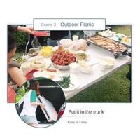 Table pliante portable en plastique de 180 cm (6 pieds), table rectangulaire robuste en HDPE pour pique-niques, fêtes et banquets en plein air