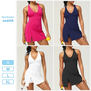 Sm2378 femmes séchage rapide Sexy fente vêtements de sport robe croix beauté dos Tennis une pièce robe Sexy robe Mini jupe - Product Image 3
