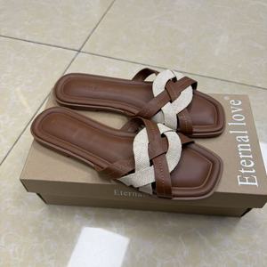 Ciabatte Estive da Donna con Suola Piatta in <span class=keywords><strong>Paglia</strong></span> Intrecciata Multicolore - Product Image 3
