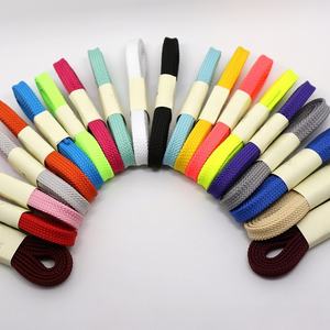 Lacets plats épais de 8 mm en polyester, lacets de remplacement colorés pour baskets, chaussures décontractées, vente en gros, design double couche - Product Image 4