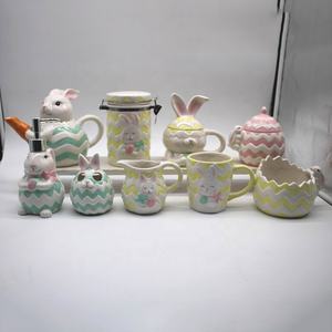 Article de <span class=keywords><strong>cuisine</strong></span> lapin en céramique peint à <span class=keywords><strong>la</strong></span> main pour <span class=keywords><strong>la</strong></span> décoration de Pâques - Product Image 1