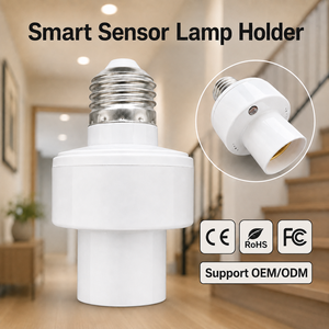 E27 Smart Sound and <b>Light</b> <b>Sensor</b> Lamp Holder Voice Activated Automatic Lamp Holder for Hallway Stairway Corridor - Product Image 1