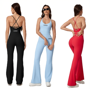 Mono Deportivo Largo sin Espalda de Nailon y Elastano Ecológico con Logotipo Personalizado para Mujer, Ropa de Yoga y Tenis, Talla Grande, Antiarrugas - Product Image 1